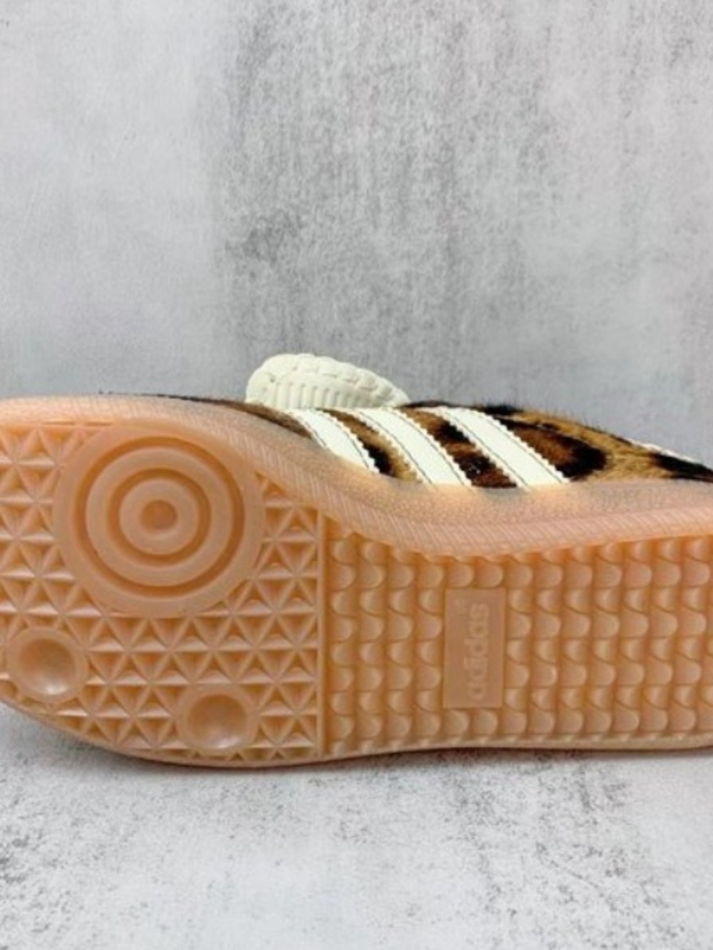 adidas Leopard Print Samba with Cream Stripes and Blue Lining - Picture 6 of 9